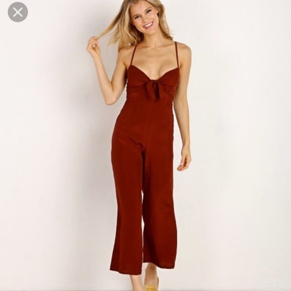 Faithfull the Brand Pants - Faithful The Brand Presley Jumpsuit Plain Maroon